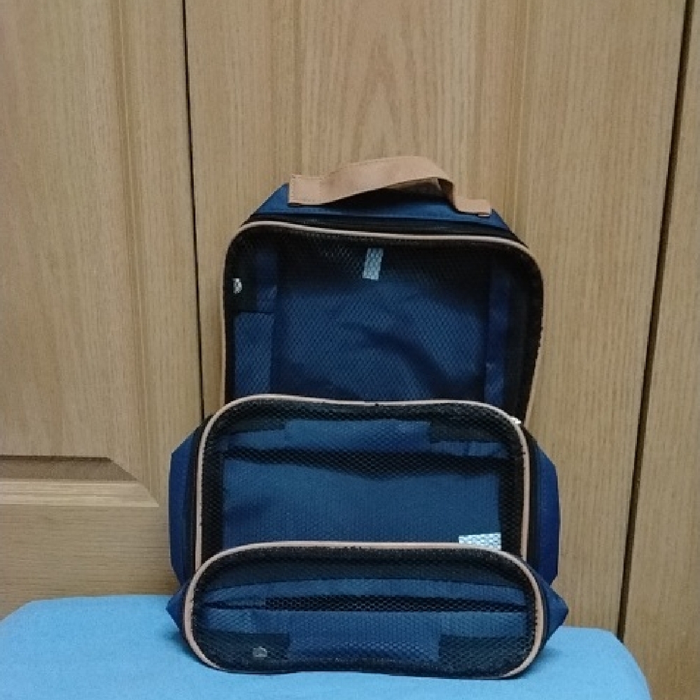 Navy Blue Men's Travel Organizer Bag Set Of 3